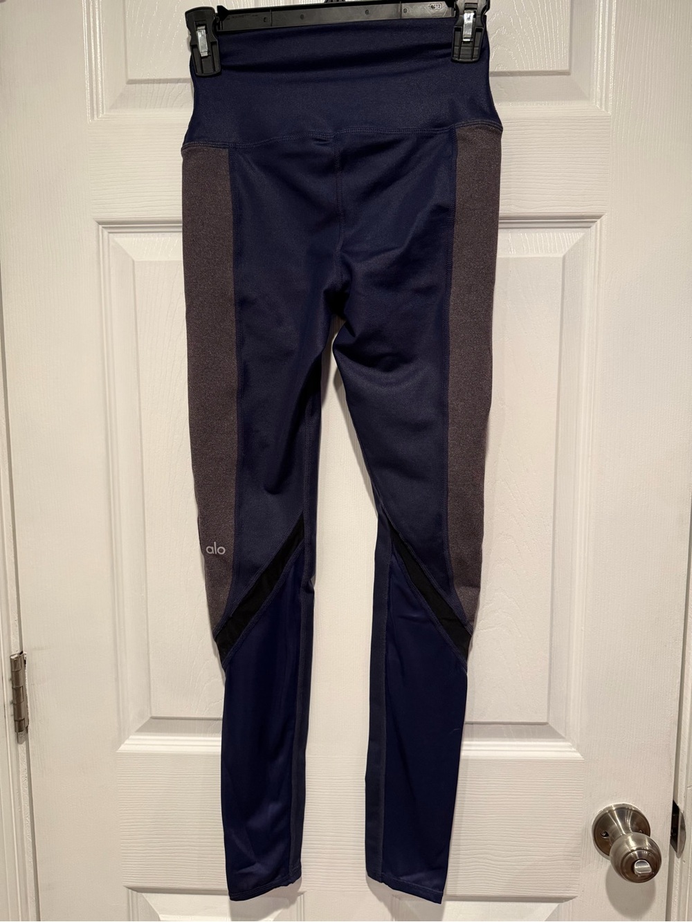 ALO Yoga Navy and Gray Athletic Leggings